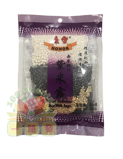 HR Blacked Glut Rice w/Sago 250g - 168 Oriental